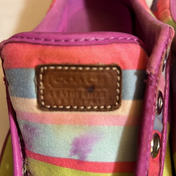 COACH SIGNATURE Women's Barrett Multi Stripes “Rainbow” Sneakers Size 6.5 B - Picture 8 of 10